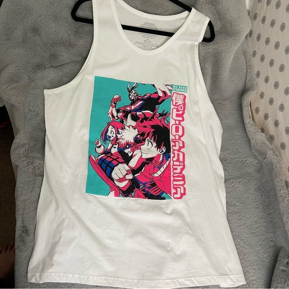 NWOT Anime my hero, academia Graphic White Tank Top size XXL